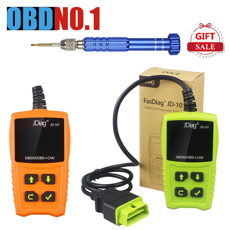 JDiag JD101 автомобильный считыватель кодов оригинальный OBD OBD2 EOBD лучше чем MS509 OM123