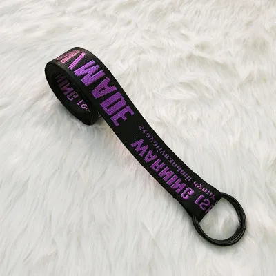 black purple Harajuku Мужской Женский унисекс холщовый нейлоновый длинный ремень поясной ремень Мини Тонкий вышитый буквенный принт металлическая пряжка лента джинсовый ремень - Цвет: black purple