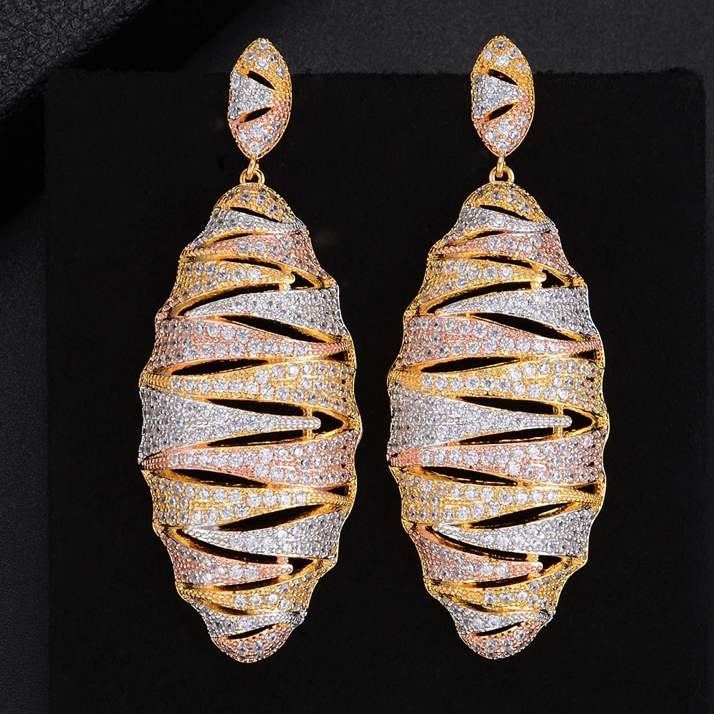 

Missvikki High Quality Wedding Special Earrings Super Design Long Drop Earring Jewelry For Women Wedding Engagement Party New