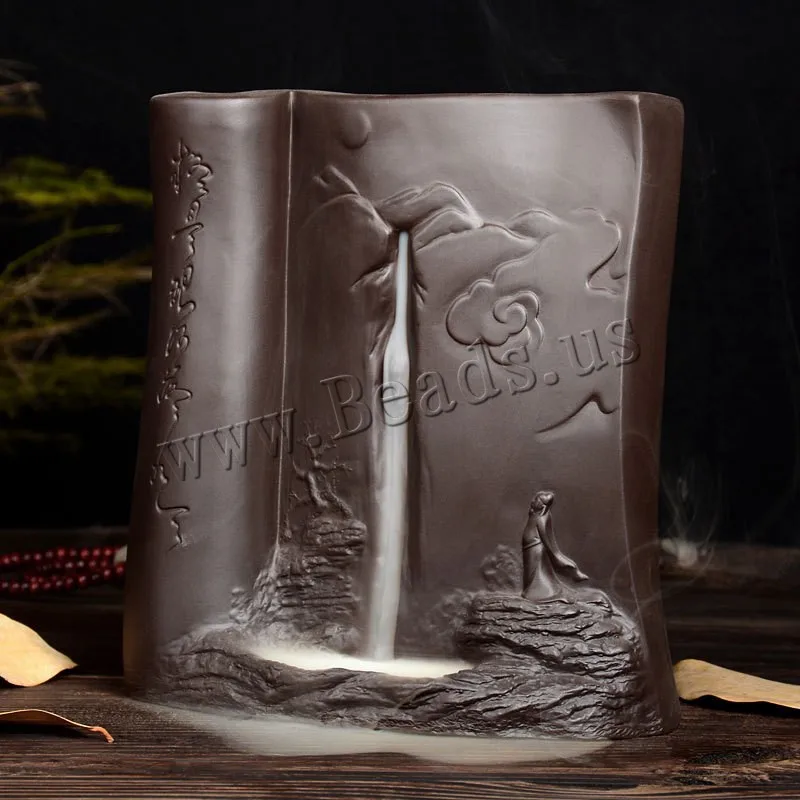 

Traditional Chinese Style Book Shape Ceramic Backflow Incense Burner Smoke Waterfall Incense Holder Censer Use In Home Teahouse