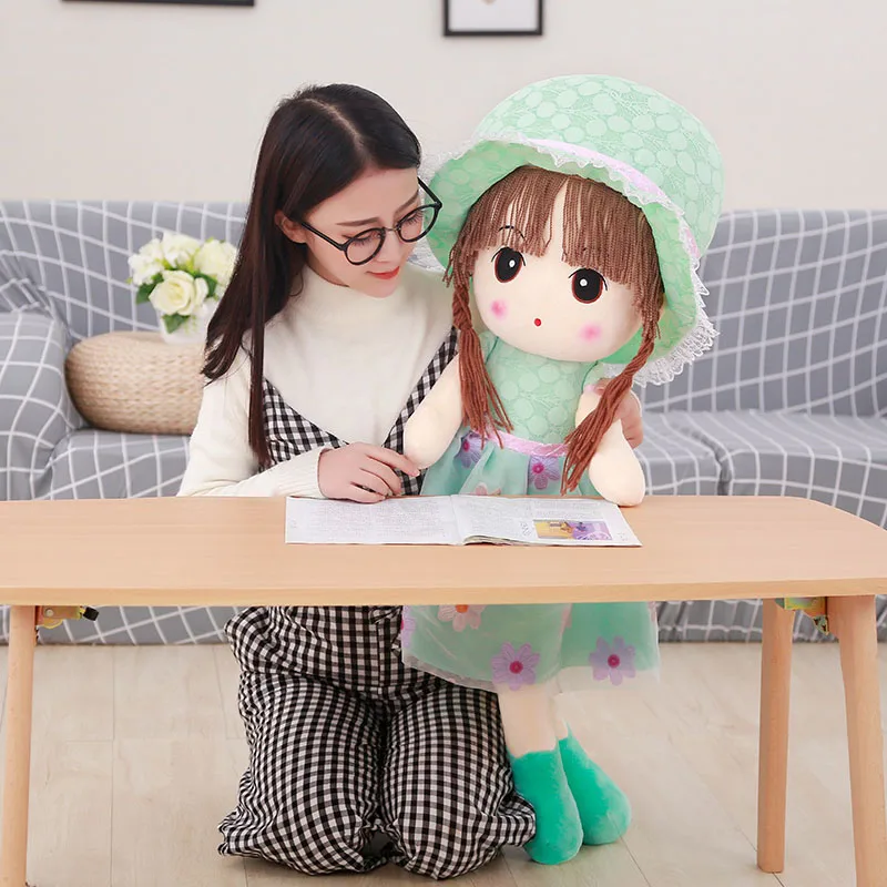 70/95 см Большой размер Kawaii плюшевое платье куклы для девочек мягкая милая кукла