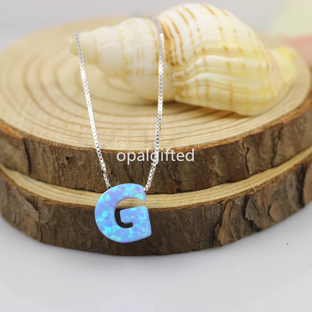 Горячая продажа (1 шт./лот) ожерелье с буквенным принтом опал буква G/H светло