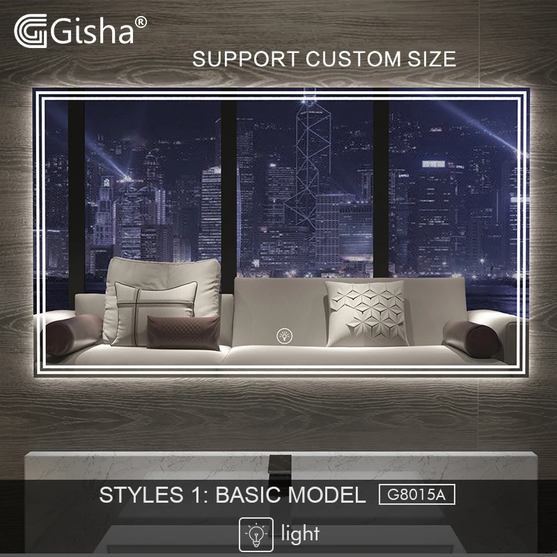 

Умное зеркало Gisha со светодиодный кой, настенное зеркало для ванной, противотуманное зеркало для ванной, туалета, Bluetooth-совместимый динамик ...