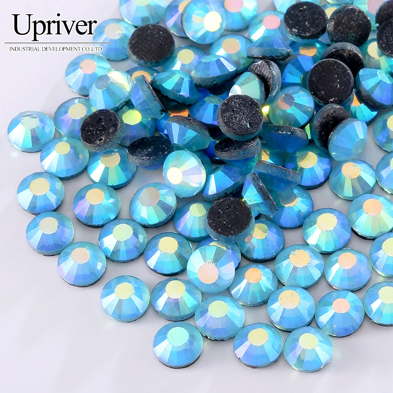 

DMC Glass Crystals Stones Aquamarine AB Hotfix Rhinestones For Clothing Weeding Dress Deoration Rhinestones 1440Pcs