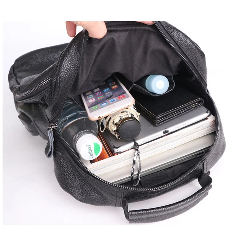 Вместительный рюкзак из натуральной кожи для мужчин и женщин модные