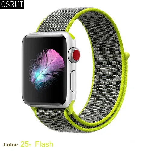 25- Flash Спортивный ремешок-петля для apple watch 4, 5, 3, 44 мм, 40 мм, correa, 42 мм, 38 мм, iwatch, браслет, дышащий, apple, Аксессуары для часов - Цвет ремешка: 25- Flash