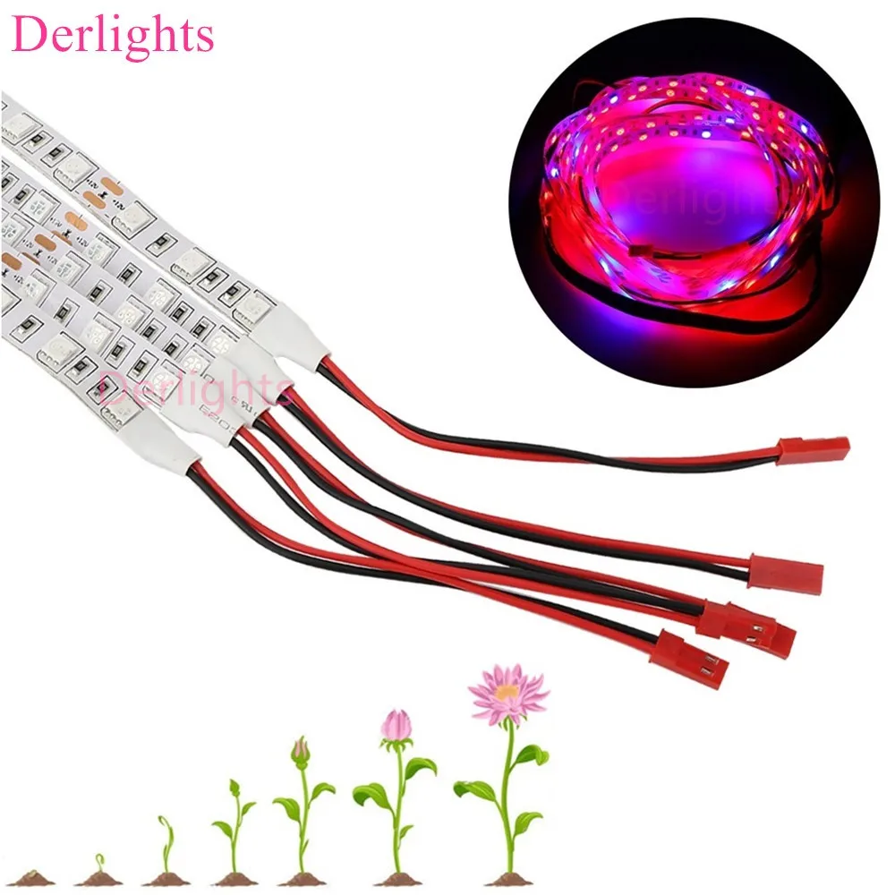10 шт./лот 0,5 м 5 Вт DC12V SMD5050 25Red/5 синий мягкий светодиодный светильник для выращивания растений и гидропоники