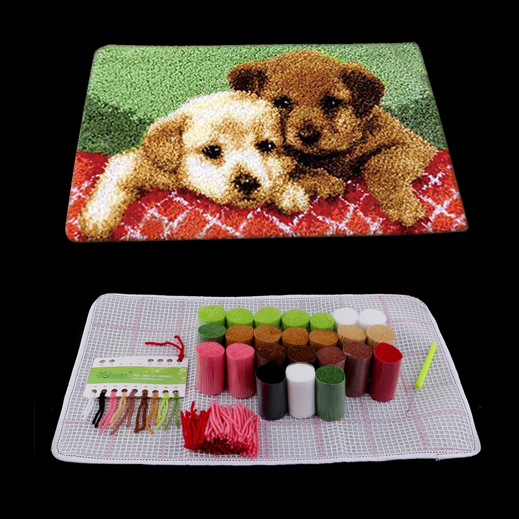 

Square Carpet Latch Hook Kits - Animal Pattern Latch Hooking Rug Kits 50x30cm