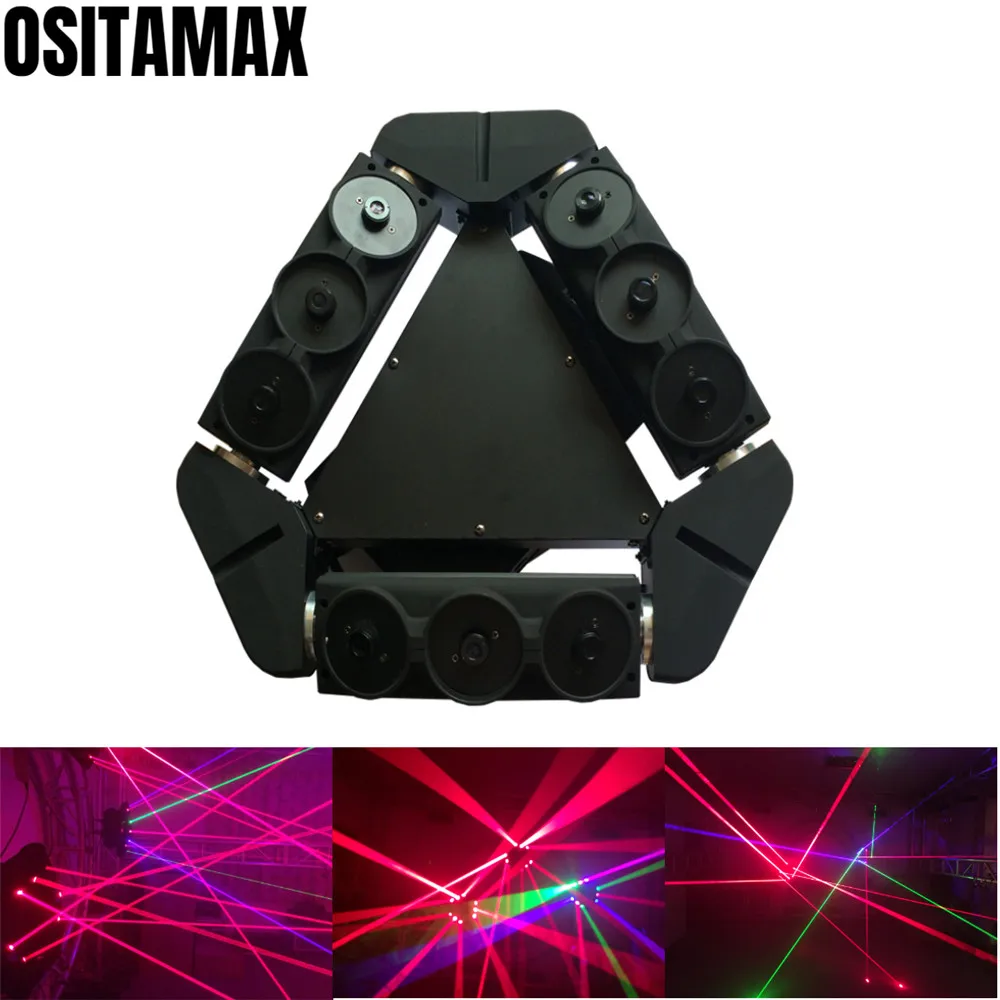 3x3 луч RGB паук лазерный светильник с движущейся головкой Профессиональный DJ ing Lyre