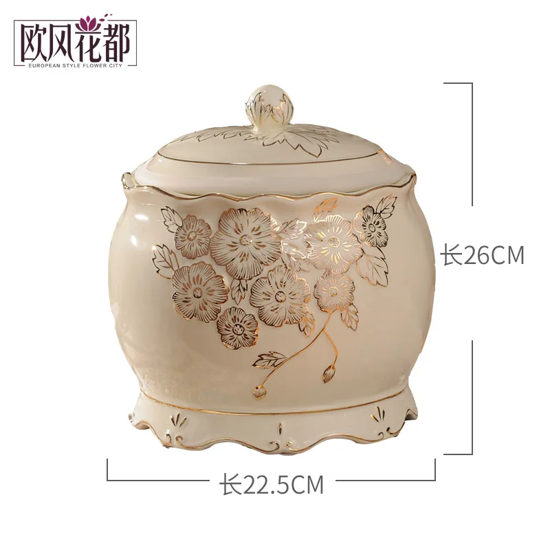 

sculpture Miaojin ceramic storage tank Home Furnishing snacks soft decoration living room wine showroom decoration