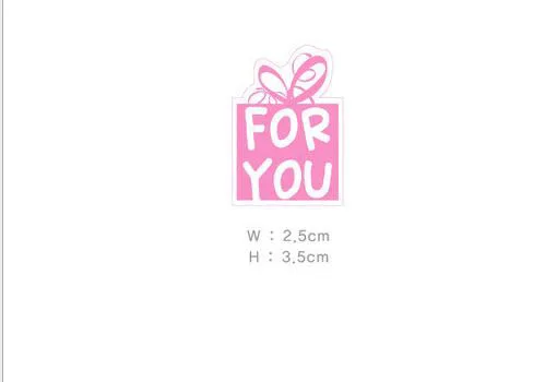

150pcs/lot 25*35mm Pink Color For You Stickers DIY Hand Made For Gift Cake Baking Sealing Sticker