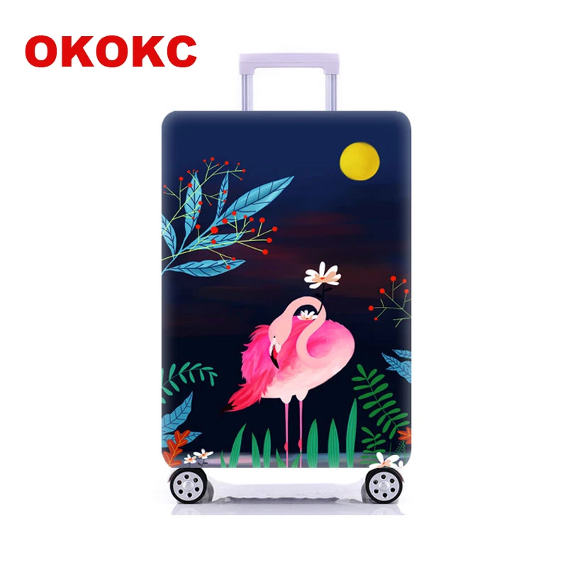 

OKOKC Super&Flamingo Travel Luggage Protective Cover for 18-32Inch Trolley Suitcase Elastic Trunk Case Dust Covers with Zipper