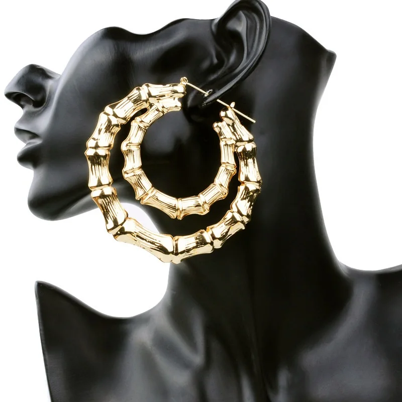 Серьги кольца с большими круглыми кристаллами Винтажные серьги золотого цвета в