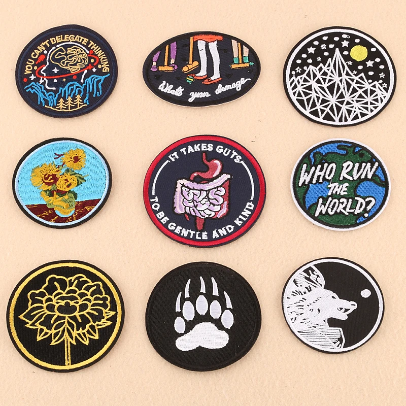 Новое прибытие 10 шт Высокое качество Полный вышитые патчи железные на популярной