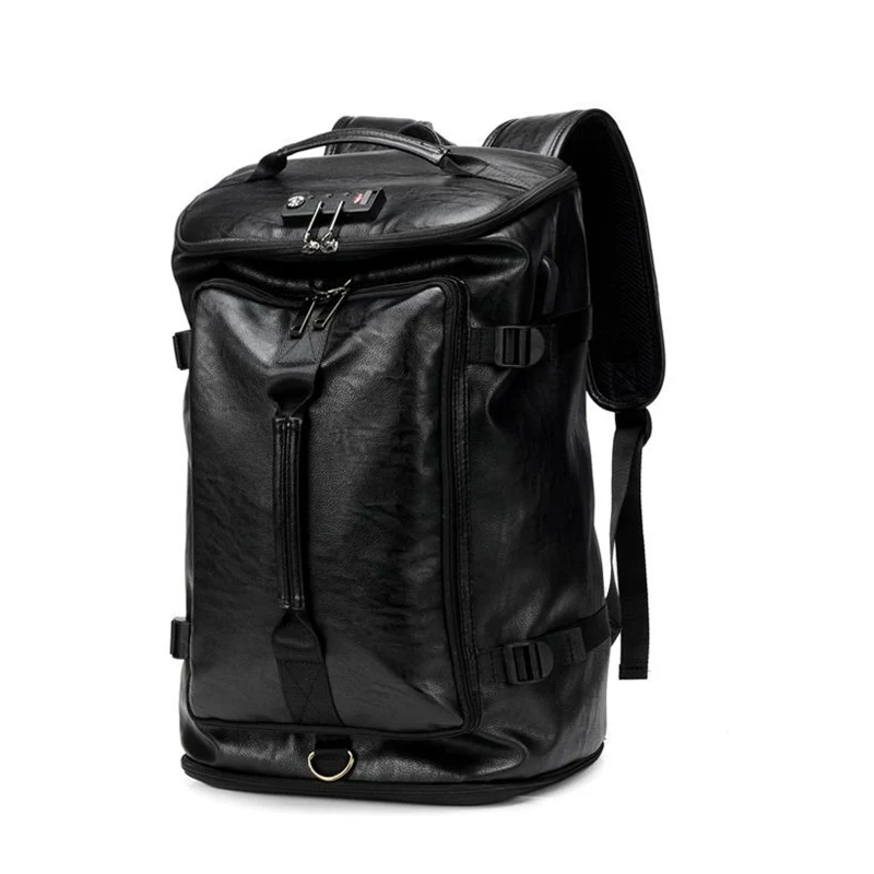 Model 2-Black Рюкзак для ноутбука из искусственной кожи с защитой от кражи, 17 дюймов, 15,6 дюймов, мужской женский рюкзак для ноутбука, мужской водонепроницаемый рюкзак USB для путешествий на открытом воздухе - Цвет: Model 2-Black