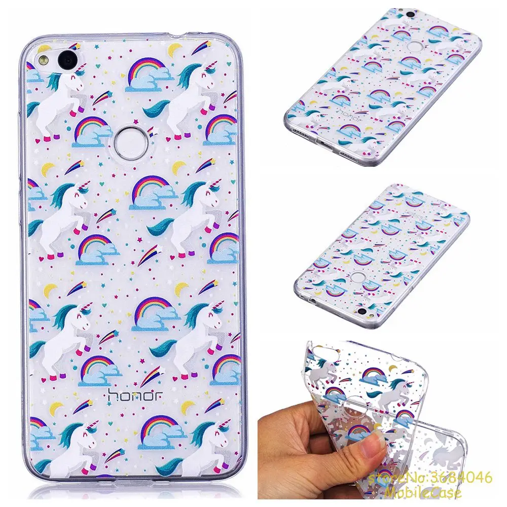 Soft TPU silicone case For Huawei P8 Lite 2017 phone cover Cactus CAT Cartoon watermelon unicorn pineapple Painted para caso | Мобильные