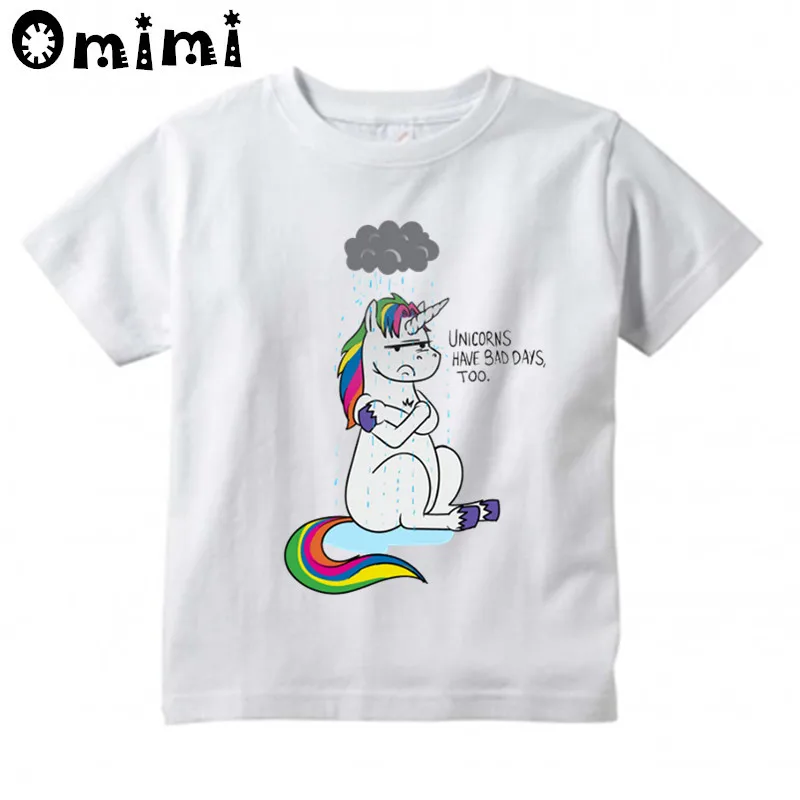 Футболка с мультяшным принтом плохой день для мальчиков и девочек детские крутые