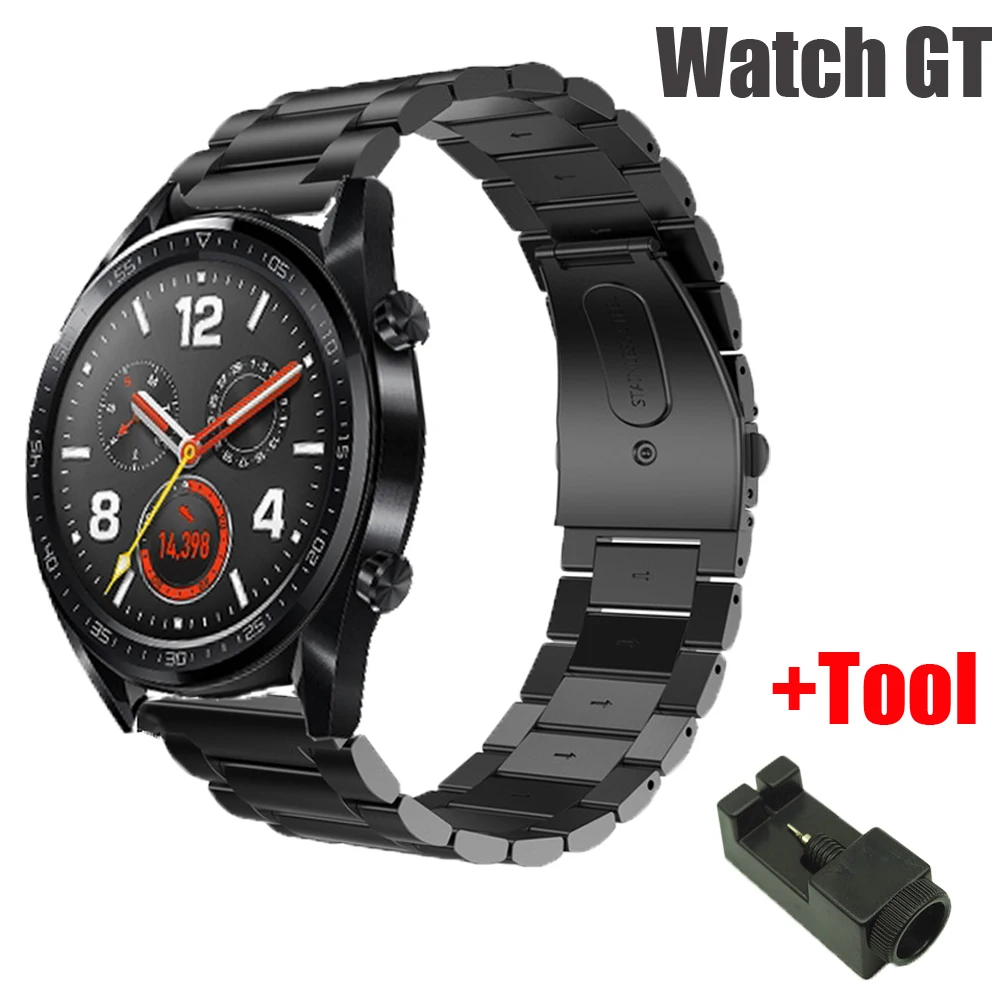 Для huawei watch gt 42 мм 46 мм/honor magic ремешок металлический браслет Смарт-часы 22 мм браслет из нержавеющей стали