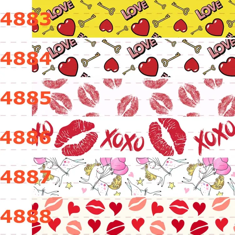 

Y 50 yards live cartoon immortal love 3 printed grosgrain ribbon