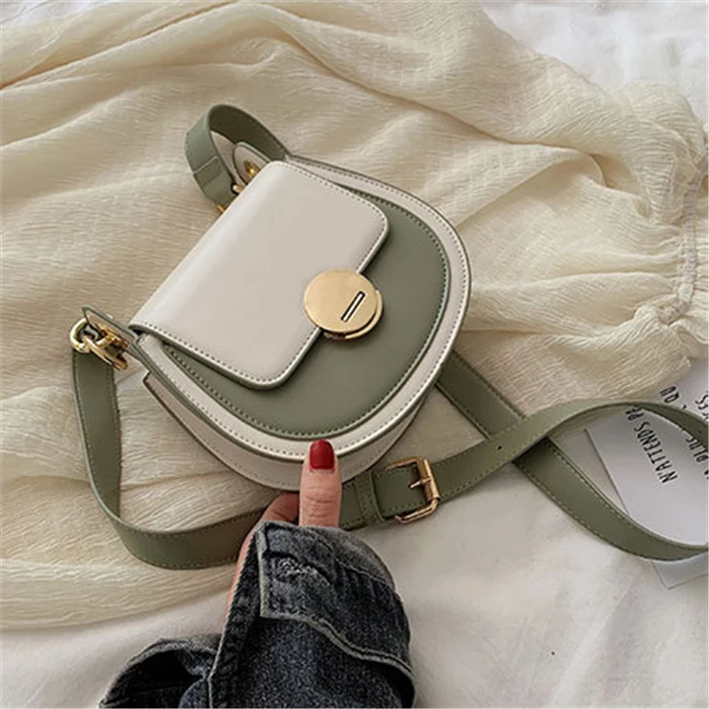 

Panelled Bag Womens Small Fashion Messenger Bag PU Leather Handbag Shoulder Crossbody Bags For Women 2019 Torebki Damskie