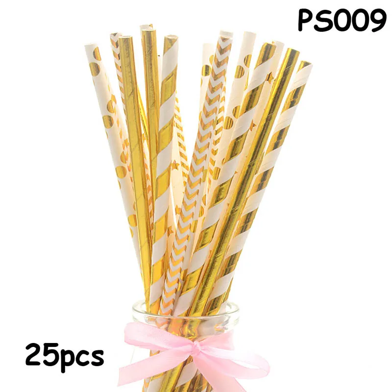 SYQ263-PS009 Gala-zone 25 шт. бумажные соломинки для питья, для свадебной вечеринки, для украшения стола, для дня рождения, для детей, для мальчиков и девочек, для душа, для взрослых, принадлежности - Цвет: SYQ263-PS009