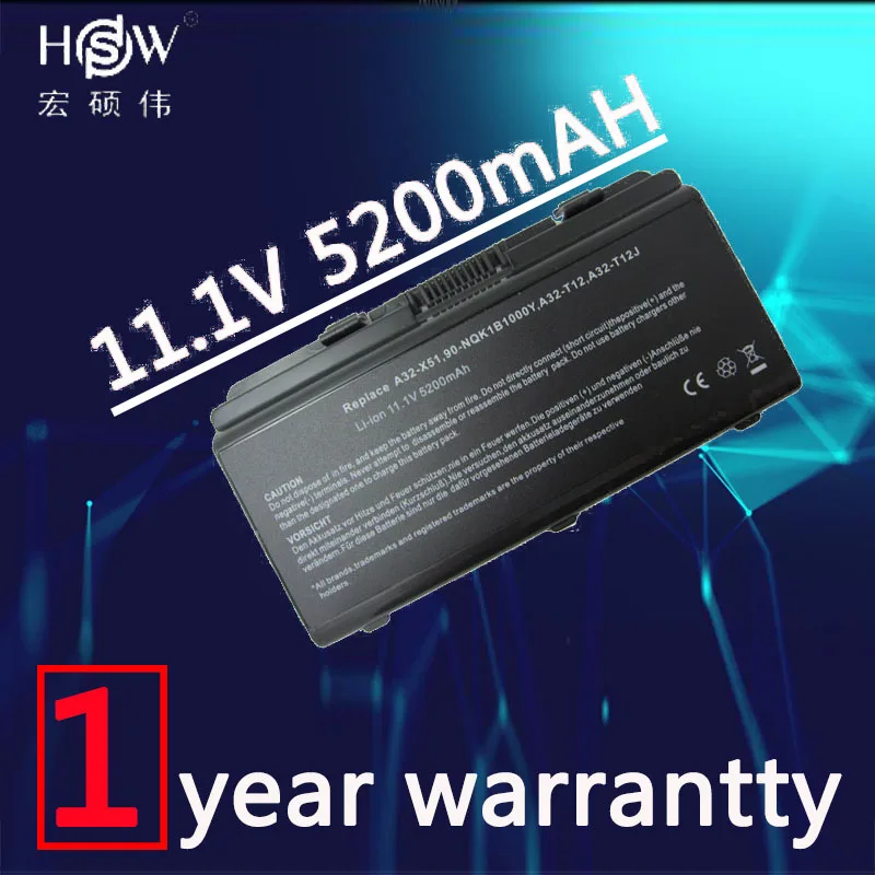 HSW 6 cell Аккумулятор для ноутбука Asus T12C T12Er T12Fg T12Jg T12Ug X51H X51L X51R X51RL X58 X58C X58L X58Le a31 T12 A32