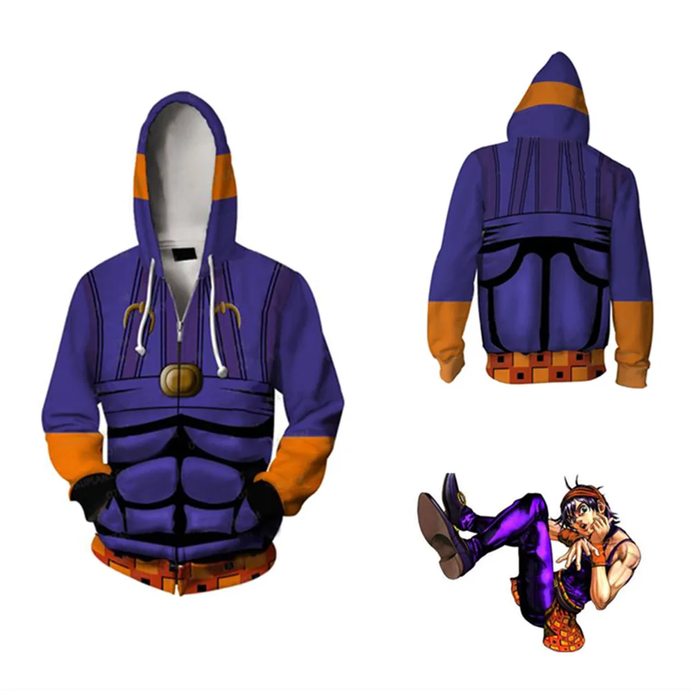Аниме JOJO'S невероятное приключение Гвидо MISTA толстовки Костюмы для косплея 3D