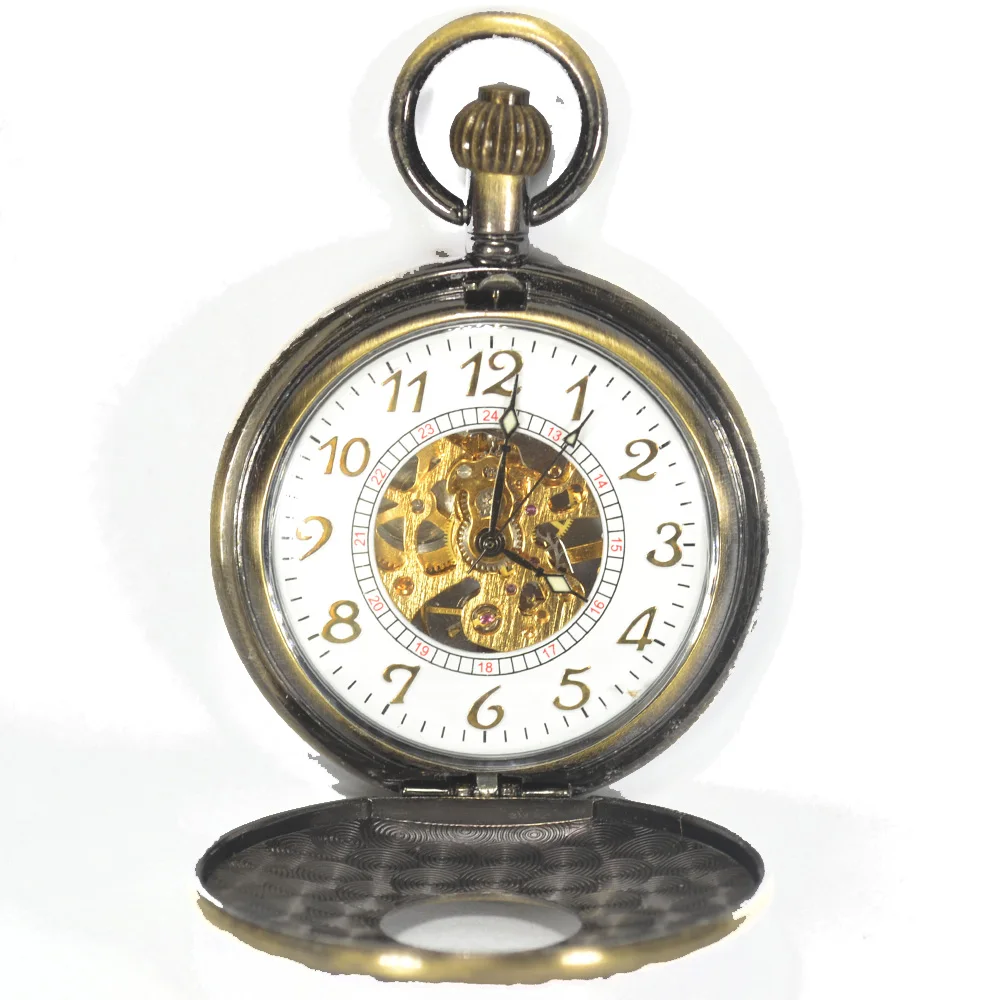 Роскошные модные антикварные Механические карманные часы-скелетоны в стиле
