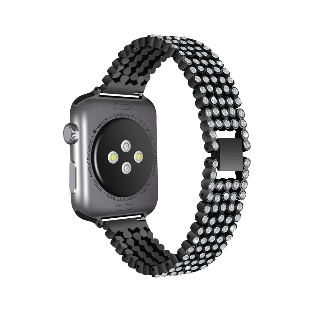 Роскошный Алмазный ремешок для Apple Watch band 44 мм 40 стильный браслет наручных часов