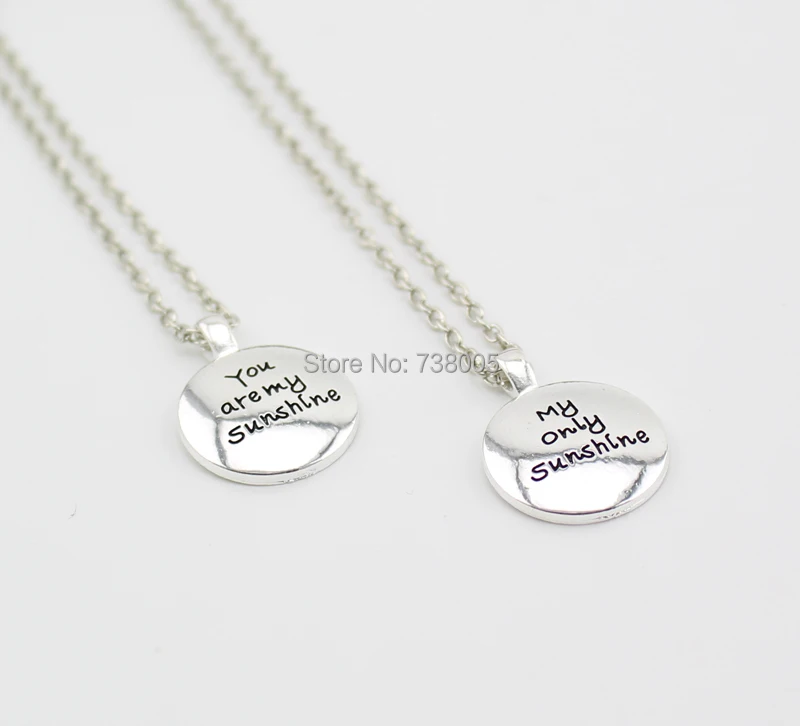 2015 новые модные лучшие друзья BFF Forever You My Sunshine my only sunshine серебряные ожерелья с