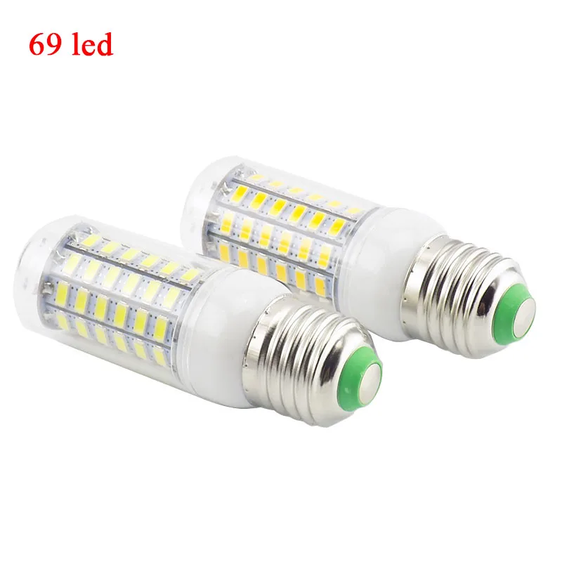 AC 220 В Светодиодная лампа кукурузы теплый белый E27 SMD573024 36 48 56 69 72 96 светодиодов