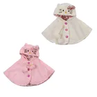 Милая Детская куртка с рисунком кота Детское пальто с меховым капюшоном для девочек плащ с капюшоном, плюшевая куртка плотная теплая верхняя одежда на осень-зиму, теплая одежда