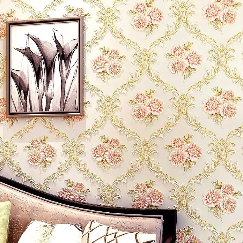

Beautiful Large Flower Wallpaper 3d Romantic Wedding Room Wall Paper Bedroom Wall Decoration Floral Wallpapers Murals EZ177