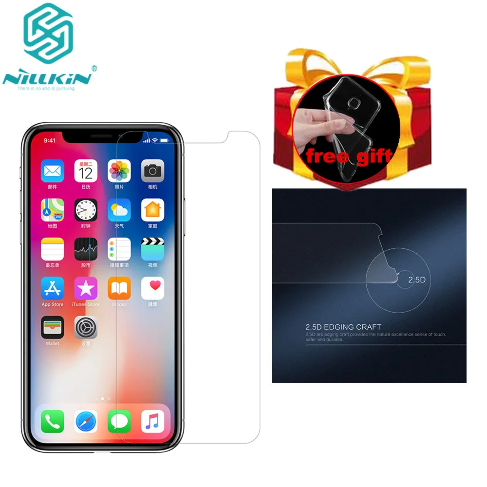 Чехол в подарок) для Apple iPhone XS защита экрана Nillkin H + Pro 2 5 D круглый край 0 мм