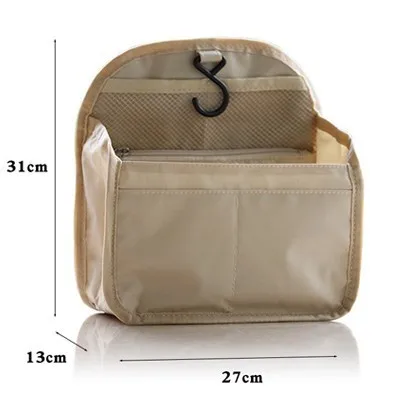 Light khaki XL Складной рюкзак, внутренняя сумка, Оксфорд, органайзер для путешествий, висячая косметическая сумка для хранения, для карт, ключей телефона, мелочей - Цвет: Light khaki XL
