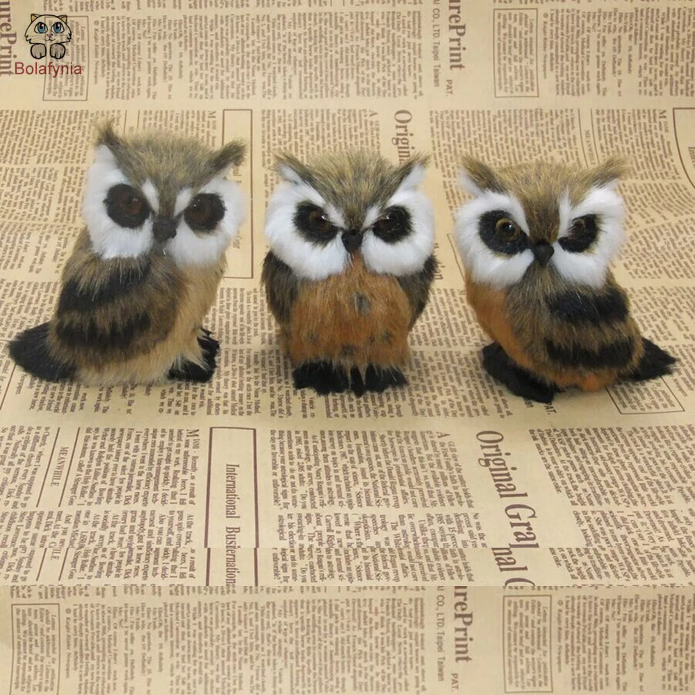 

BOLAFYNIA мех сова украшение дома игрушка-симулятор животного игрушка украшением в виде банта для детей подарок