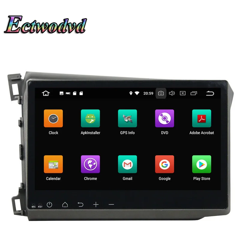 Ectwodvd Octa Core 4G Android 8 0/4 ядра 1 Автомобильный мультимедийный DVD плеер для Honda Civic 2012 2013