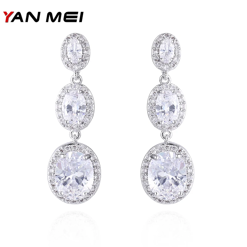 Серьги подвески YANMEI YME5124 женские висячие ювелирные украшения геометрической