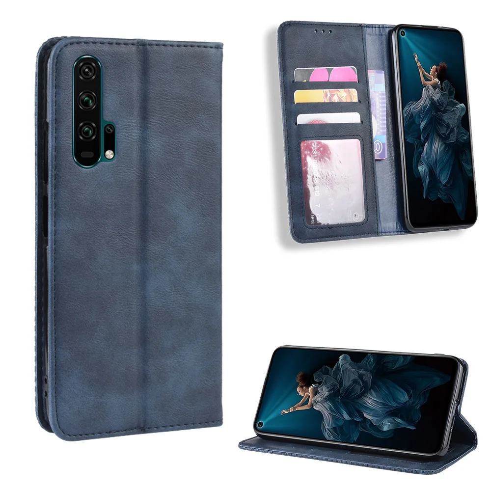 Роскошный тонкий кожаный флип-чехол в стиле ретро для huawei Honor 20 Pro, чехол YAL-L41, кошелек, подставка для карт, Магнитный чехол-книжка, чехол для телефона