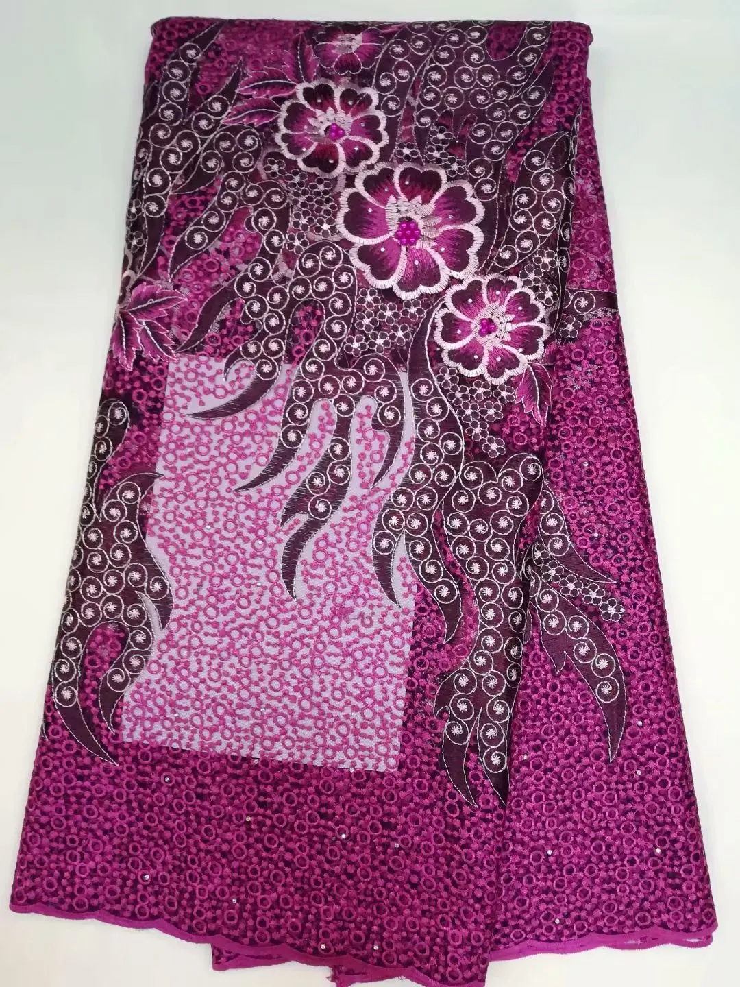 2018 Cheap price African tulle lace flowers pattern rope african french net fabric with stones and beads | Дом и сад