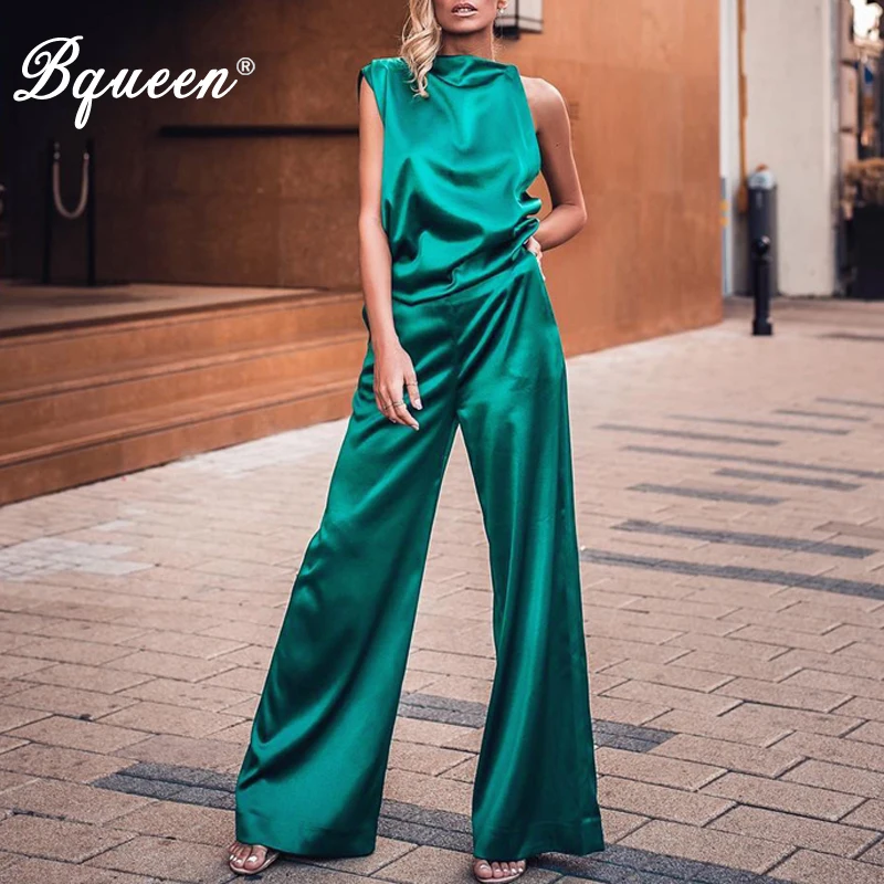 Комплект из двух предметов Bqueen женский короткий топ с круглым вырезом и длинные
