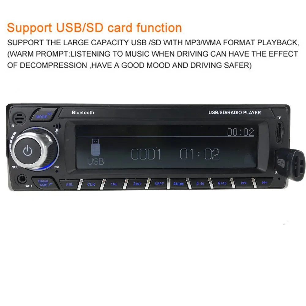 12 В Bluetooth Авторадио DAB+ приемник 1 Din автомагнитола стерео Поддержка AM FM RDS USB SD с DAB антенной