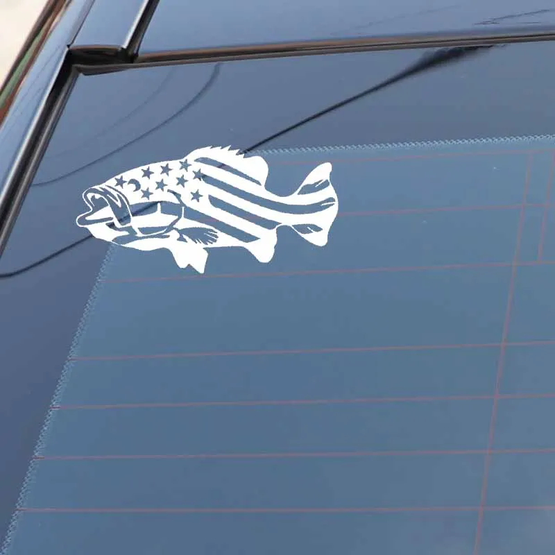 

YJZT 15.2CM*7.5CM Fish And Stars Vinyl Decal Personality Car Sticker Black/Silver C3-0669