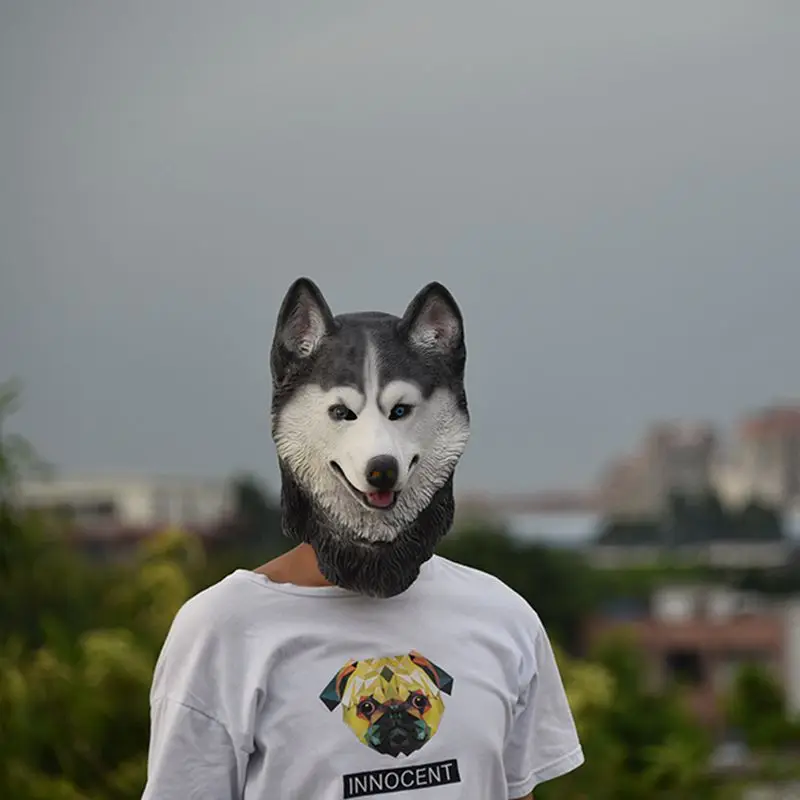 GNHYLL Хэллоуин сибирская хаски собака Латексная Маска Новинка Костюм для