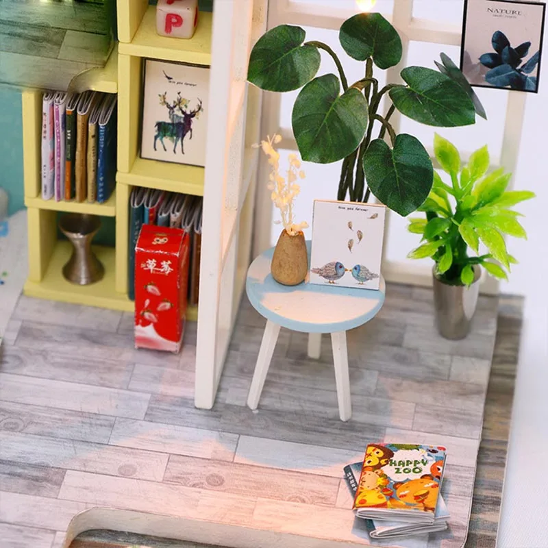 Рождество Дети Diy Кукольный дом собирать деревянные Miniaturas кукольный дом мебель миниатюрный кукольный домик головоломка обучающая игрушка