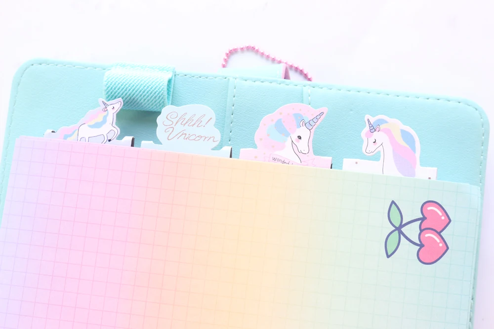 Domikee cute kawaii cartoon unicorn shape school student magnetic bookmark for books candy paper book marks stationery gift