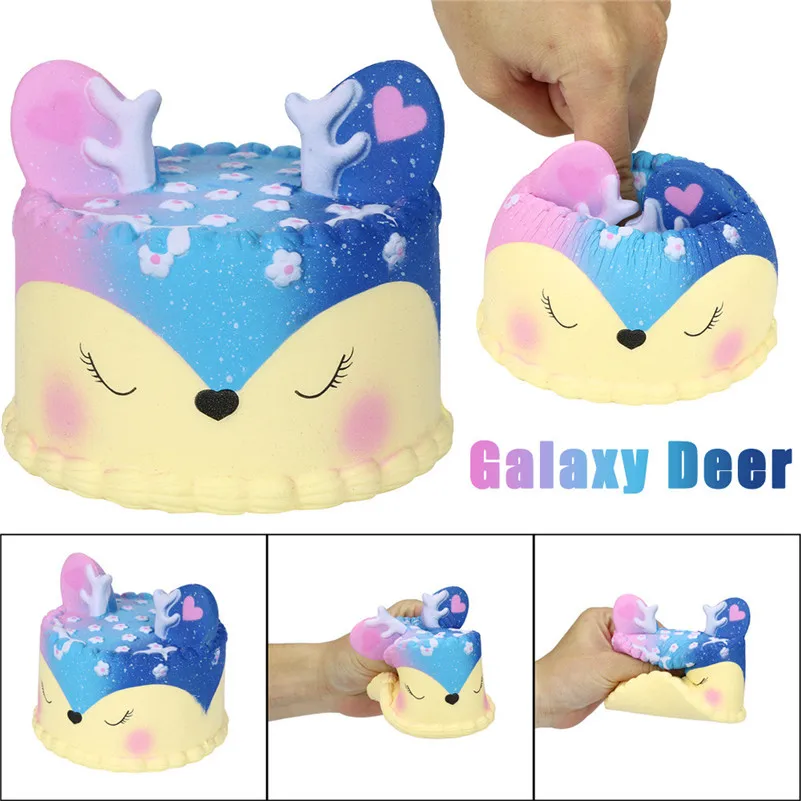 

Galaxy Jumbo олень торт медленно восстанавливающие форму Ароматические сжимаемые игрушки для снятия стресса коллекция восстанавливающих форму ...
