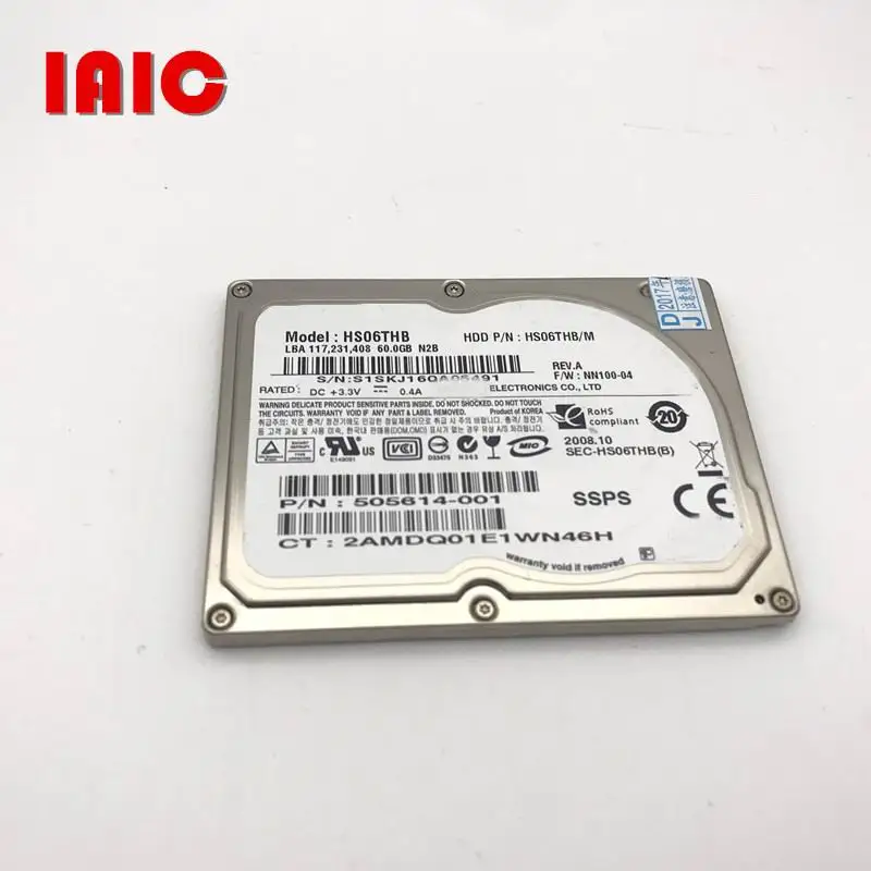 

100%New 1.8" HDD CE/ZIF 60GB HS06THB for laptop MINI Hard Drive replace HS04THB HS060HB MK8025GAL MK6028GAL HS082HB