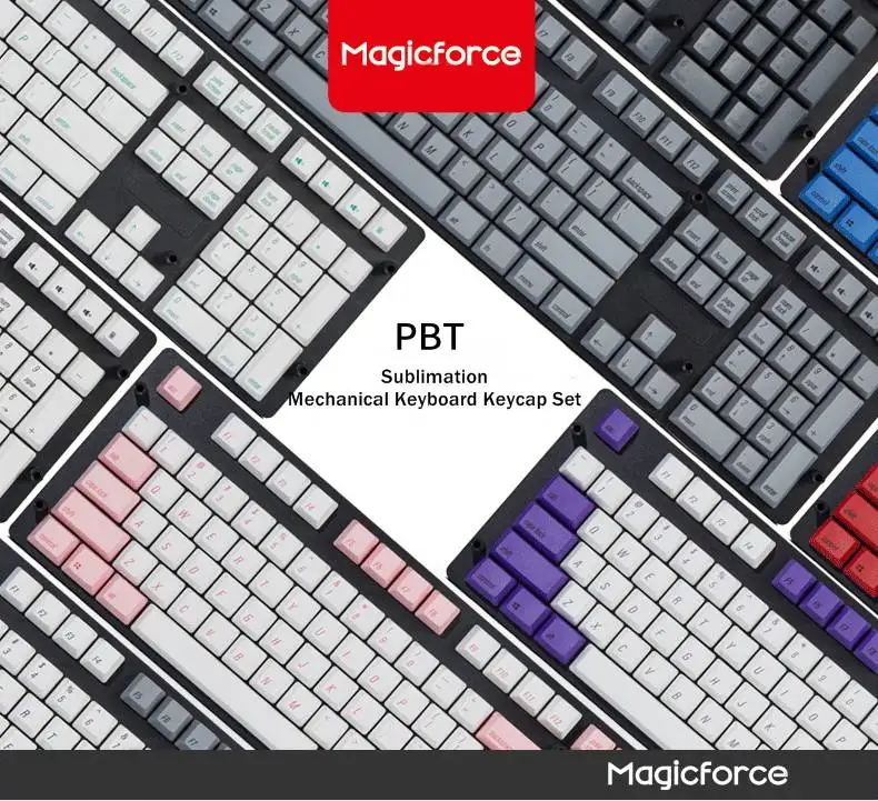 MAGICFORCE PBT двухцветная формовка 108 клавиш механическая клавиатура колпачки для