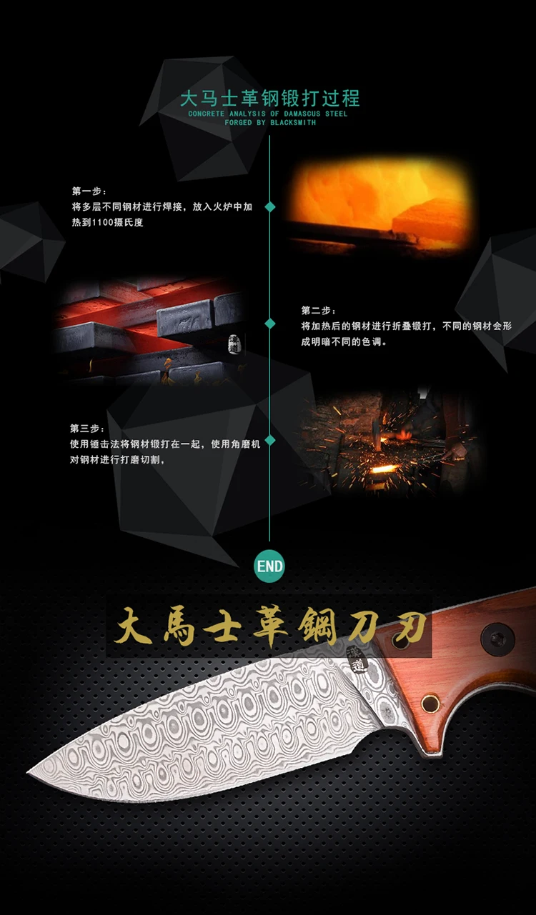 HX на открытом воздухе TD-01 шкафчик дамасский стальной нож, Коллекционные ножи открытый с живым саблем, обороны специальный нож Ограниченная серия